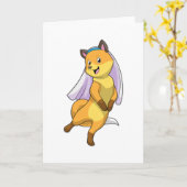 Fox als Bride mit Veil Karte (Gelbe Blume)