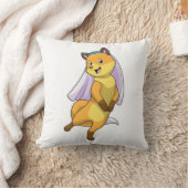 Fox als Bride mit Veil Kissen (Decke)