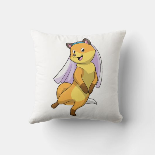 Fox als Bride mit Veil Kissen (Rückseite)