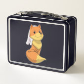 Fox als Bride mit Veil Metall Brotdose (Rückseite)