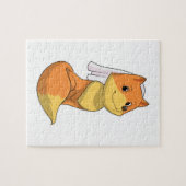 Fox als Bride mit Veil Puzzle (Horizontal)