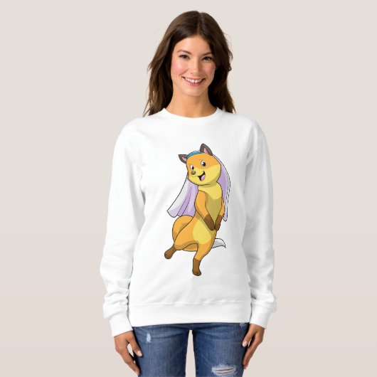 Fox als Bride mit Veil Sweatshirt (Vorne ganz)