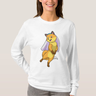 Fox als Bride mit Veil T-Shirt