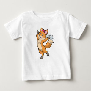 Fox als Brille mit Schleier & Herz Baby T-shirt