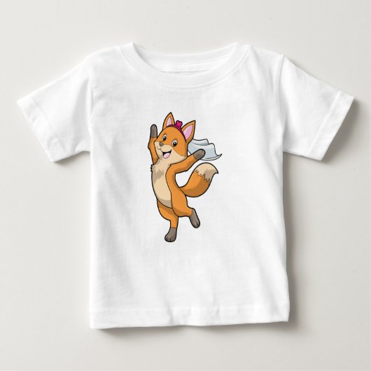 Fox als Brille mit Schleier & Herz Baby T-shirt (Vorderseite)