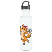 Fox als Brille mit Schleier & Herz Edelstahlflasche (Vorderseite)