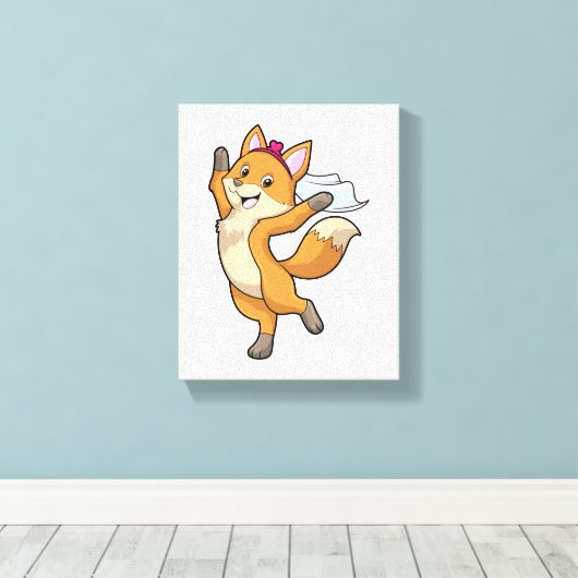 Fox als Brille mit Schleier & Herz Leinwanddruck (Insitu (Holzboden))