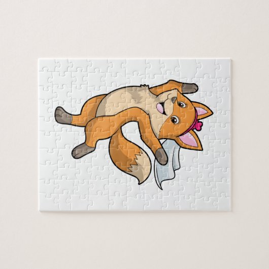 Fox als Brille mit Schleier & Herz Puzzle (Horizontal)