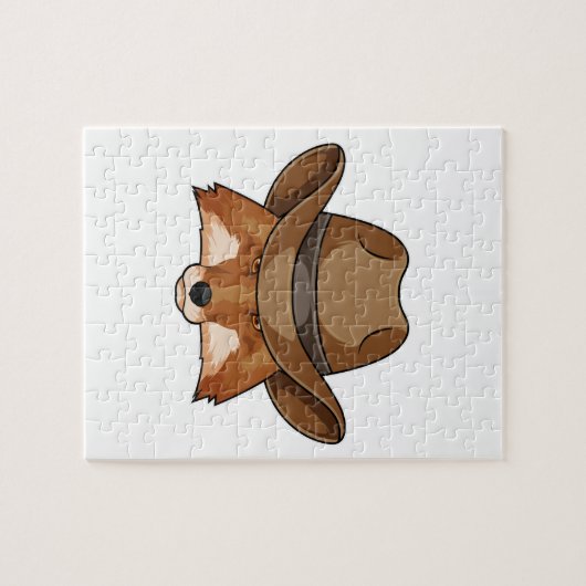 Fox als Cowboy mit Hut Puzzle (Horizontal)