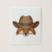 Fox als Cowboy mit Hut Puzzle (Vertikal)