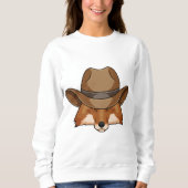 Fox als Cowboy mit Hut Sweatshirt (Vorderseite)