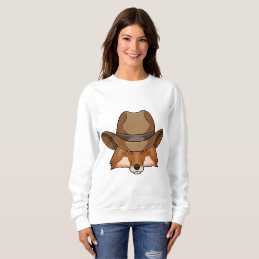 Fox als Cowboy mit Hut Sweatshirt (Vorne ganz)