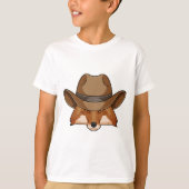 Fox als Cowboy mit Hut T-Shirt (Vorderseite)