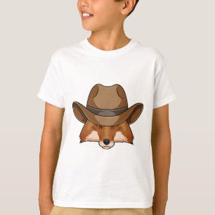 Fox als Cowboy mit Hut T-Shirt