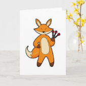 Fox als Dart-Player mit Darts Karte (Gelbe Blume)