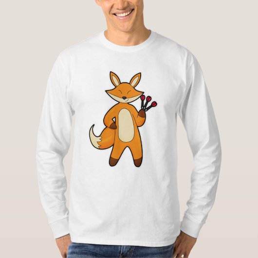 Fox als Dart-Player mit Darts T-Shirt (Vorderseite)