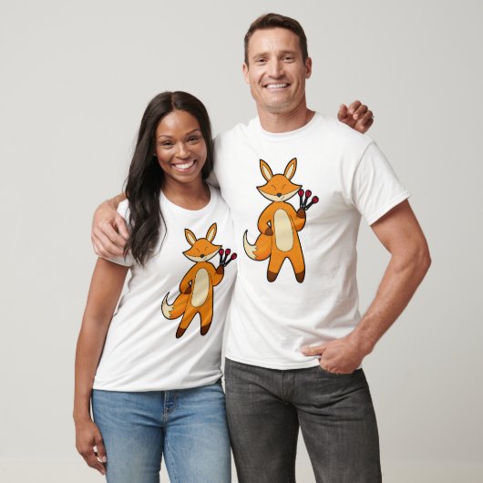 Fox als Dart-Player mit Darts T-Shirt (Unisex)
