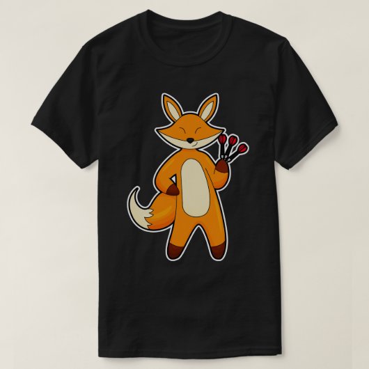 Fox als Dart-Player mit Darts T-Shirt (Design vorne)