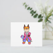 Fox als Doktor mit Stethoskop Postkarte (Stehend Vorderseite)
