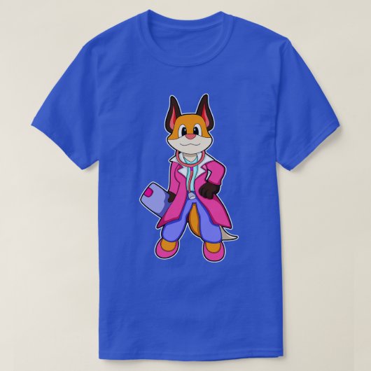 Fox als Doktor mit Stethoskop T-Shirt (Design vorne)