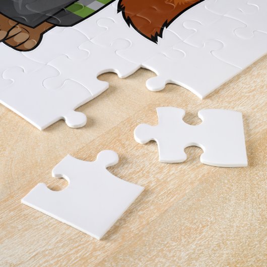 Fox als Feuerwehrmann mit Helm Puzzle (Seite)