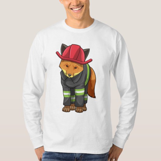 Fox als Feuerwehrmann mit Helm T-Shirt (Vorderseite)