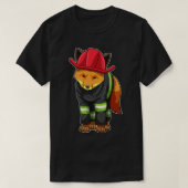 Fox als Feuerwehrmann mit Helm T-Shirt (Design vorne)