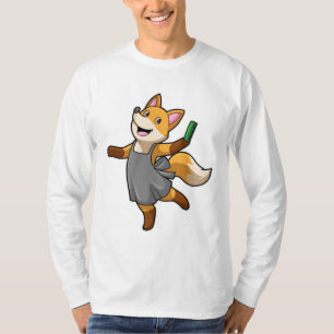 Fox als Friseur mit Schere T-Shirt