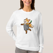 Fox als Friseur mit Schere T-Shirt (Vorderseite)