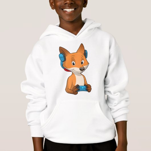 Fox als Gamer mit Joystick Hoodie (Vorderseite)