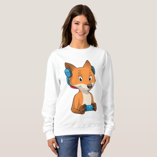 Fox als Gamer mit Joystick Sweatshirt (Vorne ganz)