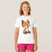 Fox als Gamer mit Joystick T-Shirt (Vorne ganz)