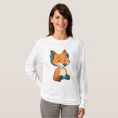 Fox als Gamer mit Joystick T-Shirt (Vorne ganz)