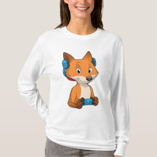 Fox als Gamer mit Joystick T-Shirt
