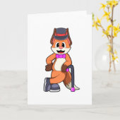 Fox als Gentleman mit Hut & Stick Karte (Gelbe Blume)