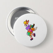 Fox als Inline-Skater mit Inline-Skaten Button (Vorne & Hinten)