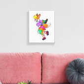 Fox als Inline-Skater mit Inline-Skaten Leinwanddruck (Insitu (Wohnzimmer))