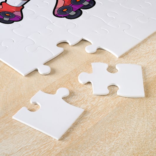 Fox als Inline-Skater mit Inline-Skaten Puzzle (Seite)