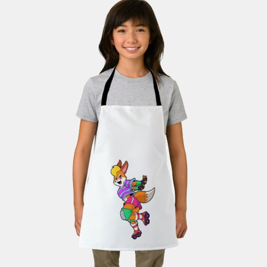 Fox als Inline-Skater mit Inline-Skaten Schürze (Insitu)