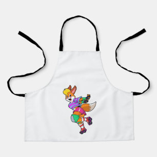 Fox als Inline-Skater mit Inline-Skaten Schürze