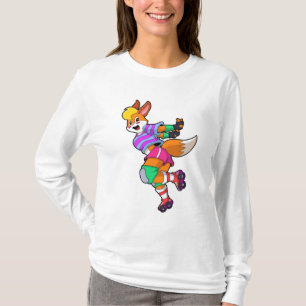 Fox als Inline-Skater mit Inline-Skaten T-Shirt
