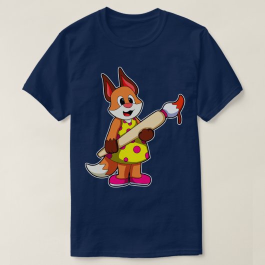 Fox als Maler mit Pinsel T-Shirt (Design vorne)