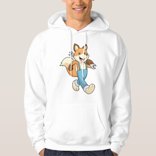 Fox als Mechanik mit Schraubenschlüssel Hoodie (Vorderseite)