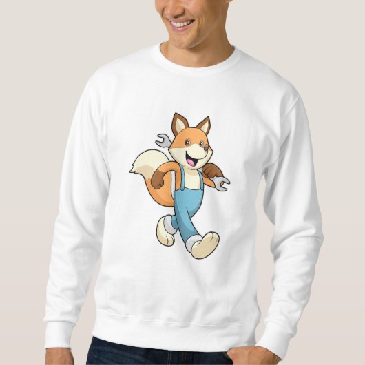 Fox als Mechanik mit Schraubenschlüssel Sweatshirt (Vorderseite)