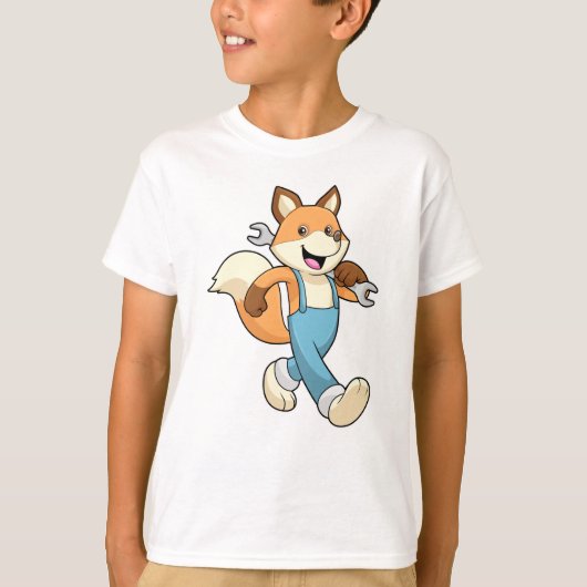 Fox als Mechanik mit Schraubenschlüssel T-Shirt (Vorderseite)