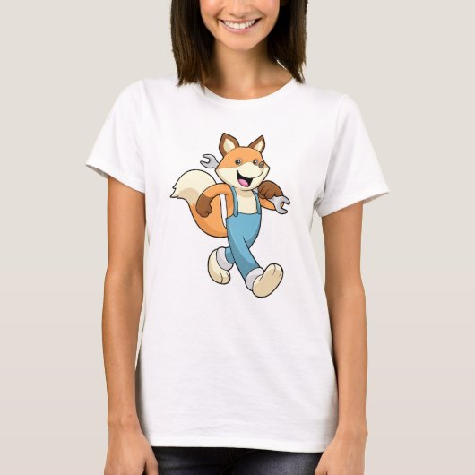Fox als Mechanik mit Schraubenschlüssel T-Shirt (Vorderseite)