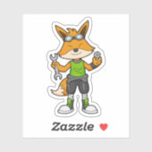 Fox als Mechanik mit Schraubenschlüssel und Nut Aufkleber (Blatt)