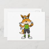 Fox als Mechanik mit Schraubenschlüssel und Nut Postkarte (Vorne/Hinten)