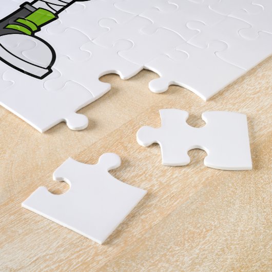 Fox als Mechanik mit Schraubenschlüssel und Nut Puzzle (Seite)