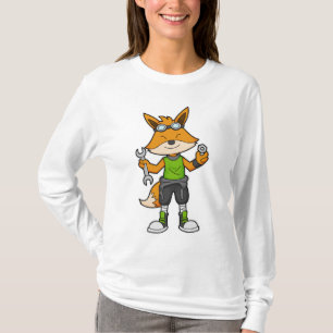 Fox als Mechanik mit Schraubenschlüssel und Nut T-Shirt